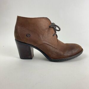 Børn Fina Brown Leather Lace Up Chukka Ankle Bootie
